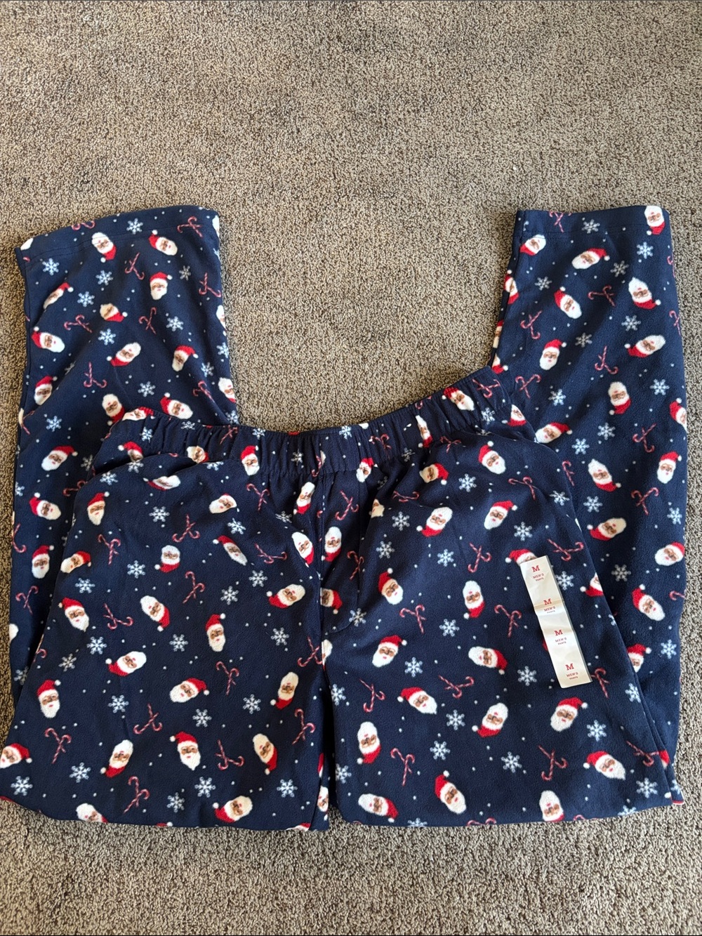 New Wondershop men’s  Navy Santa Print Pajama Pants sz M